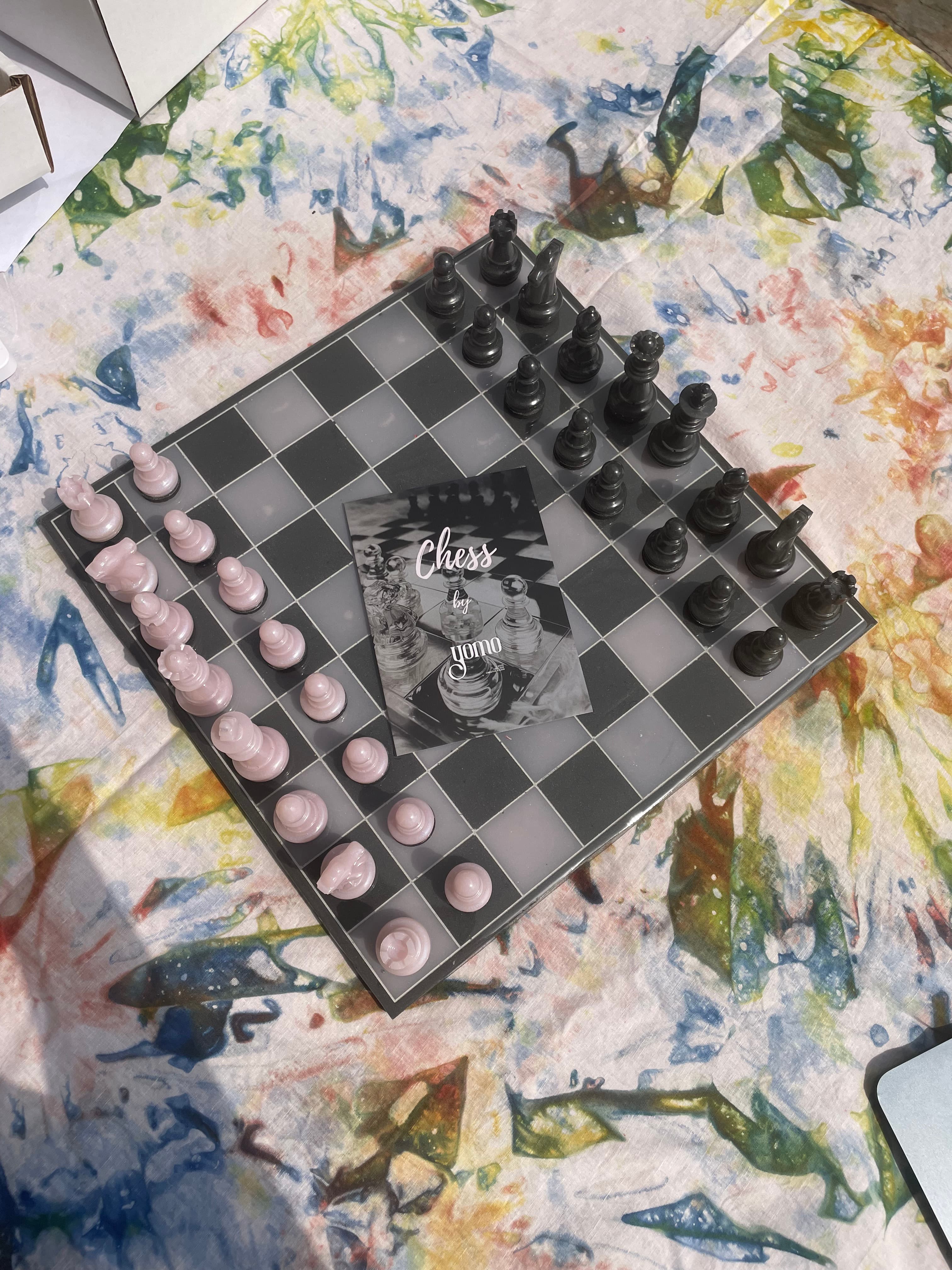 Handcrafted resin chessboard
