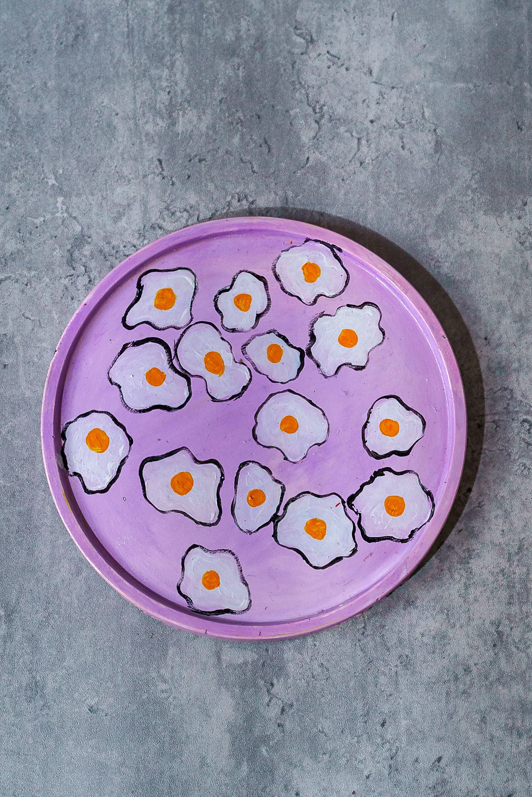 Sunny Side Up — Hand-Painted Round Tray