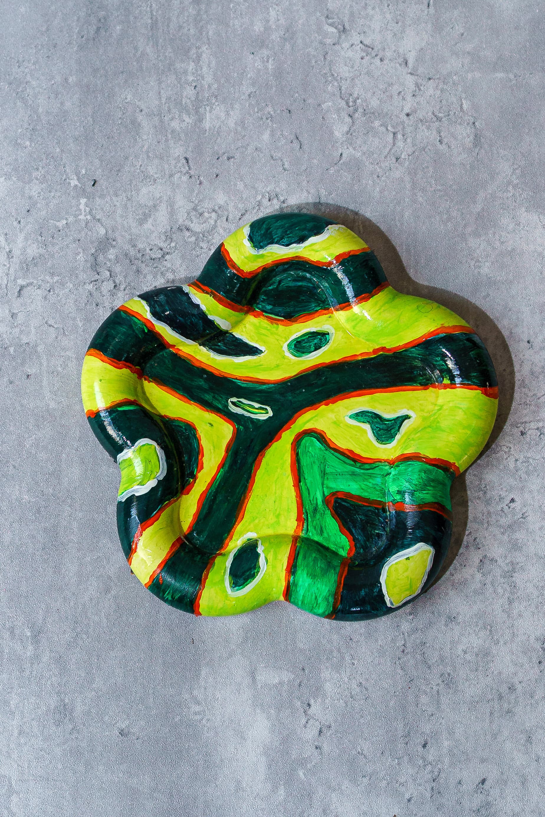 Green Algae — Hand-Painted Flower Tray