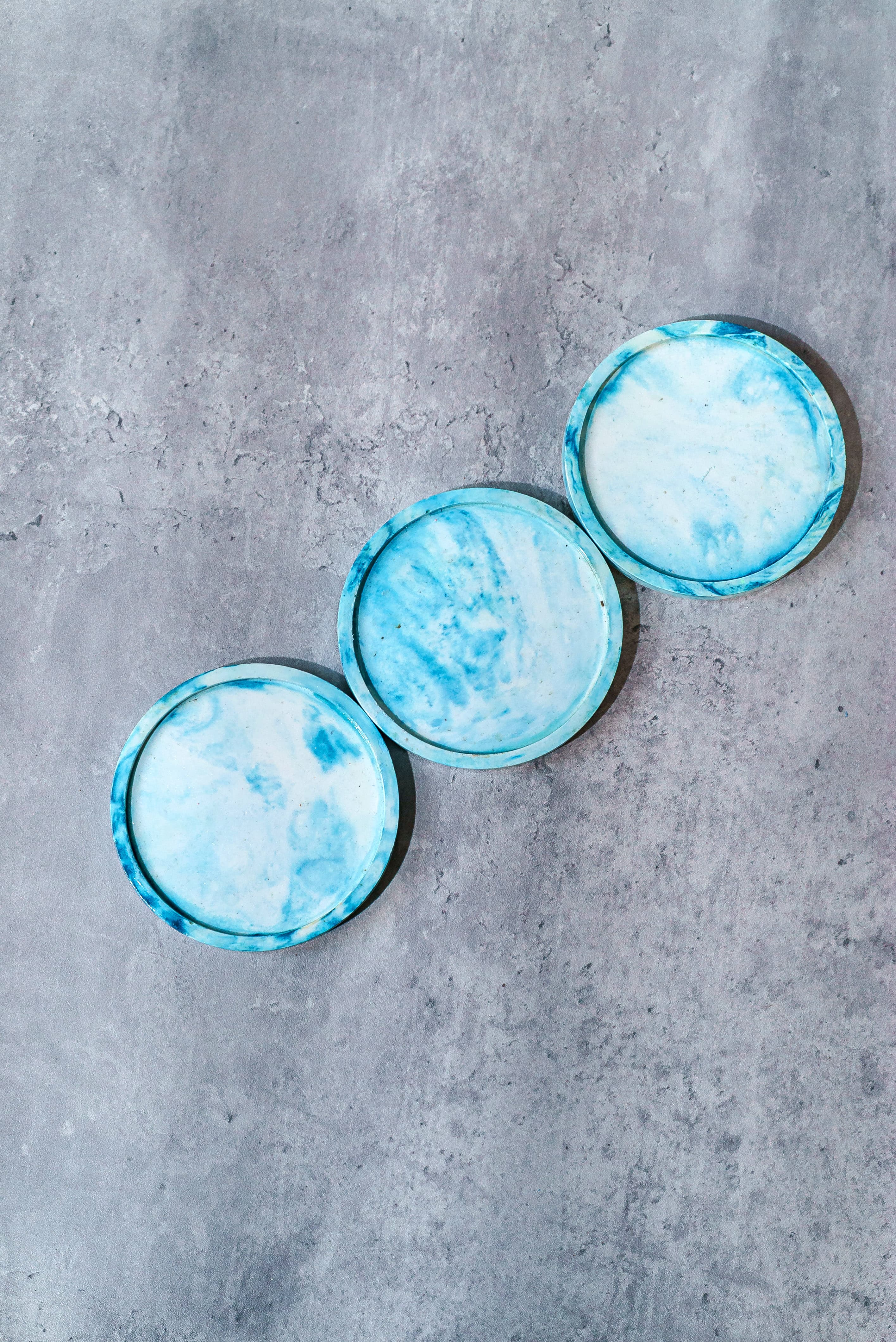 Blue Mist Coasters, Set of 3